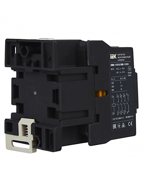 Контактор КМИ-11810 18А 24В/АС3 1НО IEK KKM11-018-024-10 KKM11-018-024-10
