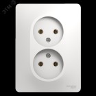 Розетка 2-м СП Glossa 16А IP20 без заземл. бел. SE GSL000120