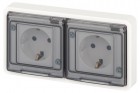 Розетка Эксперт 11-2524-01 2х2P+E гориз. IP55 шторки 16А-250В СУ бел. Эра Б0063254