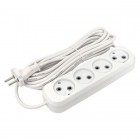 Удлинитель 4х5м без заземл. 10А IP20 Эксперт 2.2кВт ПВС 2х0.75 PROxima EKF UBA10-275-4-05