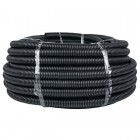 Труба гофрированная ПНД гибкая тяжелая d32мм с протяжкой черн. (уп.50м) PROxima EKF tpnd-32-t