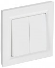 Выключатель 2-кл. СП BRITE ВСР10-2-0-БрАБ 10А в сборе арктич. бел. IEK BR-V20-0-10-K91-F