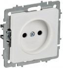 Розетка BRITE РС10-1-0-БрАБ 10А без заземл. без защ. шторок механизм арктич. бел. IEK BR-R10-10-K91