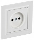 Розетка BRITE РСР10-1-0-БрАБ 10А в сборе без заземл. без защ. шторок арктич. бел. IEK BR-R10-10-K91-F