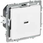 Розетка СП BRITE РЮ12-1-БрАБ USB C 65Вт высокоскор. заряд. арктич. бел. IEK BR-U13-065-K91