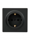 Розетка 1-м ОП LETO с заземл. ПБТ черн. бархат LEZARD 752-4200-122B