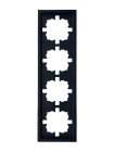 Рамка 4-мест. горизонт. ZIMA черн. бархат LEZARD 704-4200-149