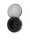 Розетка 1-м СП OSEN с заземл. с крышкой ПБТ механизм черн. бархат LEZARD 743-4288-123B