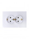 Розетка 2-м СП OSEN с заземл. ПБТ механизм бел. LEZARD 743-0200-127B