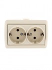 Розетка 2-м ОП Nata 16А IP20 с заземл. керамика крем. LEZARD 710-0300-127