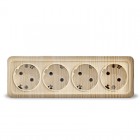 Розетка 4-м ОП Олимп с заземл. сосна UNIVersal 1175