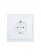 Розетка 1-мест. с/з ПБТ СП ZIMA безвинт. зажим бел. LEZARD 704-0288-122BQC