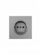 Розетка 1-мест. с/з ПБТ СП ZIMA IP20 16А безвинт. зажим сер. матов. LEZARD 704-7488-122BQC
