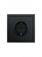 Розетка 1-мест. с/з ПБТ СП ZIMA IP20 16А безвинт. зажим черн. бархат LEZARD 704-4288-122BQC