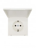 Розетка 1-мест. с/з с крышкой ПБТ СП ZIMA IP20 16А безвинт. зажим слон. кость LEZARD 704-9088-123BQC