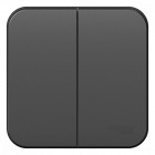 Выключатель 2-кл. ОП Blanca 10А IP20 (сх. 5) 250В с изолир. пластиной антрацит SE BLNVA105016