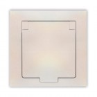 Розетка 1-м СП Афина 16А IP20 с заземл. с крышкой в сборе жемчуг Universal A0029-OBr