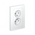 Розетка 2-м Atlas Design без заземл. 16А в сборе бел. SchE ATN000120