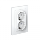 Розетка 2-м Atlas Design с заземл. защ. шторки 16А в сборе бел. SchE ATN000126