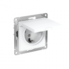 Механизм розетки 1-м СП AtlasDesign 16А IP20 с заземл. защ. шторки с крышкой бел. SchE ATN000146