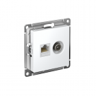 Механизм розетки 2-м Atlas Design комп. RJ45 кат.5E+TV бел. SchE ATN000189