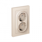 Розетка 2-м Atlas Design с заземл. 16А в сборе беж. SchE ATN000224