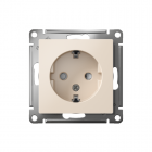 Механизм розетки 1-м СП Atlas Design с заземл. защ. шторки 16А беж. SchE ATN000245