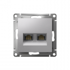 Розетка компьютерная 2-м AtlasDesign RJ45 кат.5E механизм алюм. SchE ATN000385