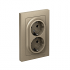 Розетка 2-м Atlas Design с заземл. 16А в сборе шампань SchE ATN000524