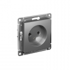 Механизм розетки 1-м СП AtlasDesign 16А IP20 без заземл. сталь SchE ATN000941