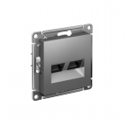 Розетка компьютерная 2-м AtlasDesign RJ45 кат.5E механизм сталь SchE ATN000985