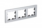 Рамка 3-м Atlas Design NATURE металл серебр. SchE ATN312103