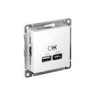 Розетка USB AtlasDesign тип A+C 5В/2.4А 2х5В/1.2А механизм бел. SE ATN000139
