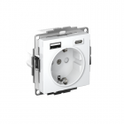 Розетка AtlasDesign 16А с 2-мя заряд. устройствами USB тип A+C 5В/2.4А 2х5В/1.2А механизм бел. SchE ATN000132