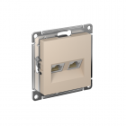 Розетка компьютерная 2-м AtlasDesign RJ45+RJ45 кат.5E механизм песочн. SE ATN001285