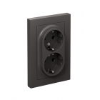 Розетка двойная AtlasDesign с заземл. 16А в сборе базальт SE ATN001424