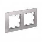 Рамка 2-м AtlasDesign Air алюм./дым. черн. SE ATN220302