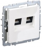 Розетка компьютерная двойная СП RJ45 кат.5E BRITE РК10-2-БрБ бел. IEK BR-K20-1-K01