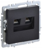 Розетка компьютерная двойная СП RJ45 кат.5E BRITE РК10-2-БрЧ черн. IEK BR-K20-1-K02