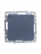 Розетка BRITE РСбш10-3-БрМ 16А IP20 с заземл. защ. шторки с крышкой маренго IEK BR-R16-16-K35