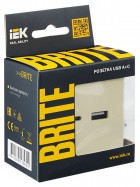 Розетка BRITE USB A+C 18Вт РЮ11-1-БрКр беж. IEK BR-U22-018-K10