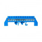 Шина нулевая N 8х12 12 отверстий синий нейлоновый корпус комбинированный латунь розн. стикер PROxima EKF sn0-125-12-dn-r