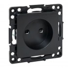 Розетка 1-м СП Стокгольм 10А IP20 без заземл. защ. шторки механизм черн. PROxima EKF EZR10-022-10