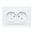 Розетка 2-м СП Минск 10А IP20 без заземл. защ. шторки бел. Basic EKF ERR10-102-100