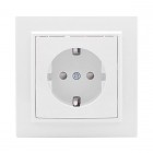 Розетка 1-м СП Минск 16А IP20 с заземл. защ. шторки бел. Basic EKF ERR16-028-100