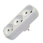 Разветвитель 3 гнезда без заземл. плоский 6А UNIVersal А203