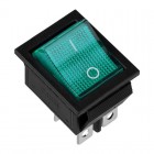 Выключатель клавишный 250В 16А (4с) ON-OFF зел. с подсветкой (RWB-502 SC-767 IRS-201-1) (инд. упак.) Rexant 36-2332-1