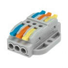 Клемма строительно-монтажная СМК проходная 3п 0.08-4кв.мм с монтажной площадкой сер. (блист.5шт) Rexant 07-6263-5