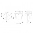 Выключатель клавишный 250В 6А (2с) ON-OFF круглый черн. Micro (RWB-105; SC-214) Rexant 36-2510