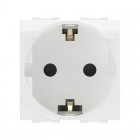 Розетка 1-м СП Brava 2мод. защ. шторки с заземл. бел. DKC 76482B
